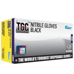 TGC Black Nitrile Disposable Gloves